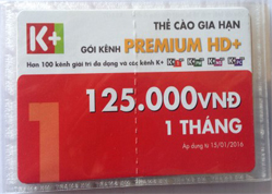 Thẻ cào gia hạn K+  gói kênh Premium HD +