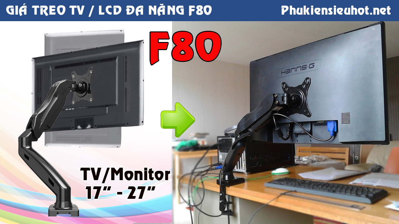 khung treo tivi đa năng gắn bàn F80 TV / LCD Desktop 17